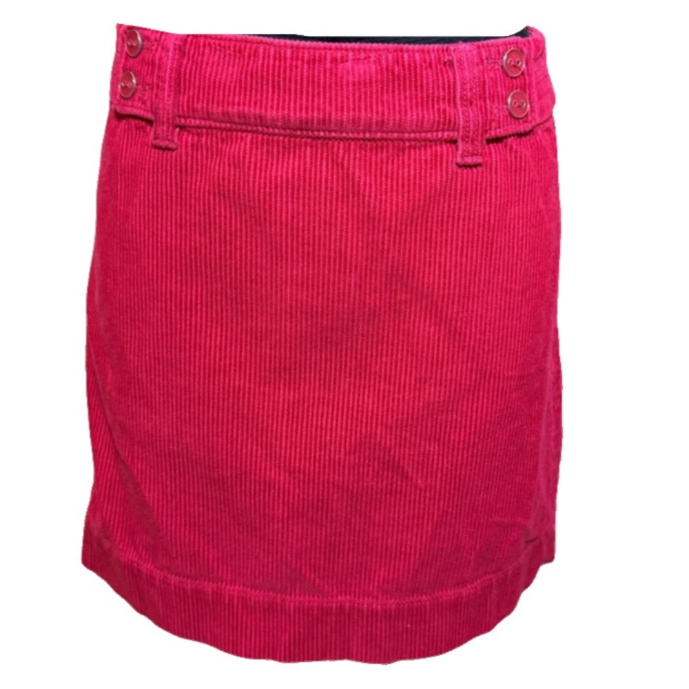 Loft Size 0 Red Corduroy Mini Skirt